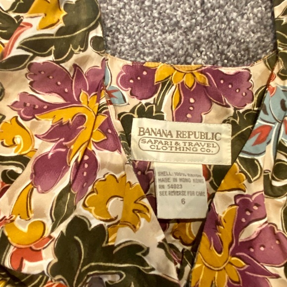 Vintage Banana Republic Travel Safari Collection button down dress floral - Picture 4 of 4